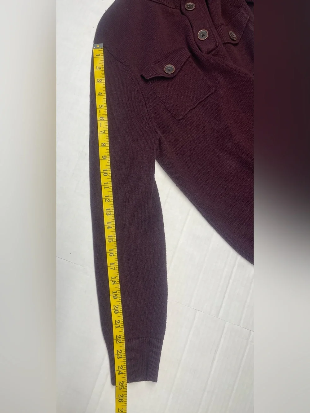 Banana Republic Men's Zip-Up Knit Sweater in Burgundy